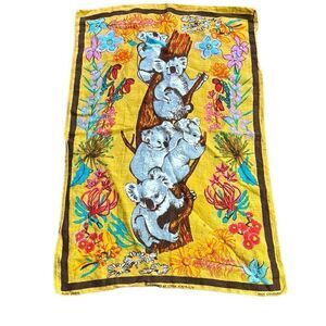 Citer Australia pure linen floral koala bear tapestry 18”x27”